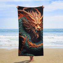 Magical Dragon-Print Beach Towel: Dive into Style and Comfort by the Sea! Suitable for towels, bath towels, beach towels W40*H60(CM)