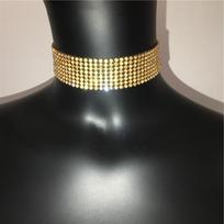 1Pc Rhinestone Choker Necklace – Full Diamond Collar for Women, Sexy Party Jewelry, Bling Punk Statement Metal Choker