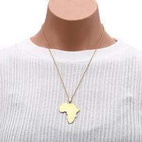 Classic Africa Map Pendant Simple and Versatile Fashion Titanium Steel Men's and Women's Necklace 60CM