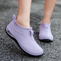 Women's Winter Fleece Lining Waterproof Boots Warm Anti-Slip Rain Shoes Comfortable Indoor Outdoor Slip-On Shoes Botas De Mujer 36 violetinė
