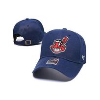 (Cleveland Indians 3) Cleveland Indians kepurė su snapeliu Nauja Reguliuojama Siuvinėtas logotipas Beisbolo kepurė blue