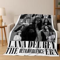 2026 Lana Del Rey Lizzy Grant Dainininkės Meno Flanelinis pledas, Jaukus Minkštas Antklodė Namams Miegamajam Lovai Sofai Iškylai Biurui 75X95CM gray
