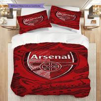 Vibrant Arsenal Artwork  Three-piece set (1 * duvet cover + 2 * pillowcase, without core) 2DFlat Bedding set Soft and comfortable 135x200cm