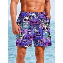 New Summer Cartoon Ice Cream 3D Printed Beach Shorts For Men Children Melted Skull Pattern Short Pants Sports Outdoor Swim Trunk S