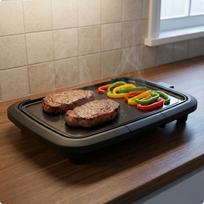 Tabletop Grill Pan Large Cooking Surface Electric Raised Edges Kitchenware