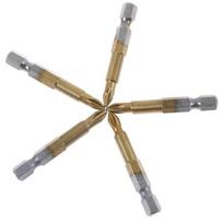 5 Durable Anti Slip Titanium Coated Hex Shank Ph2 Electric Screwdriver Bits 50Mm