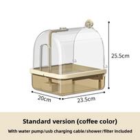 Smart Auto Sensing Water Circulation Bird Bath for Cages Hanging Parakeet Shower Bird Cage Bathroom Accessory Peony Bath Box
