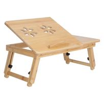 Multi Function Folding Bamboo Laptop Table Adjustable Laptop Holder Study Desk for Home Type 1