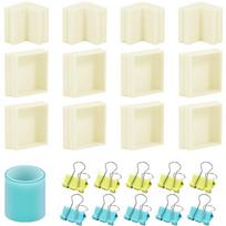 Reguliuojamas formų korpuso rėmas silikonų formų gamybai, dervų formų rinkiniams, muilo formoms, žvakių formoms su tvirtinimo klipsu 1 beige