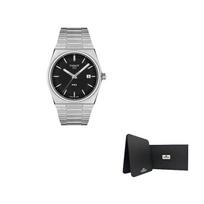 TISSOT PRX Quartz Movement Men's Watches Watch Black Dial Stainless Steel Watchband T137.410.11.051.00- Black Gift Box Set black