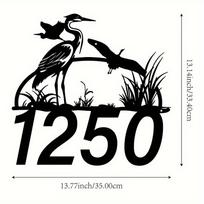 Custom Metal Wall Art, Egret Bird Decor, Rustic Home Sign, Family Name Sign, House Number Plaque TYDZ002519