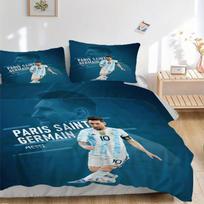 Messi PSG Argentina Football Star Bedding Set Comforter Cover Gift for Bedroom,Includes 1 Cover and 2 Pillowcases, No InsertB390 135x200cm