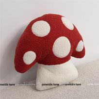 Dopamine Polka Dot Mushroom Lumbar Pillow - Cute Gift for Girls' Bedroom and Bay Window Decor See options brown