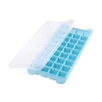 36 Compartment Ice Cube Tray with Lid Flexible Silicone Ice Mold for Freezing Water and Food Storage BPA Free Durable Design One Size mėlyna