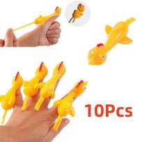 Fun 10-30Pcs Soft Plastic Finger Catapult Chicken Game Birthday Party Gift Piñata Filler Back To School Gift Prize Pack Toy OneSize