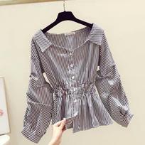 Vasariniai Lim marškiniai Slim Temperamento Dizaino Marškiniai Moteris Moterys Palaidinė Blusas Para Mujer Korėjietiški Atsiliepimai Daugybė Mergaičių Drabužių S juoda