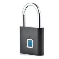 Waterproof Smart Fingerprint Door Lock Anti-theft Padlock for Luggage Case Rechargeable Fingerprint Lock juoda