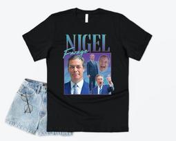 T-shirt Nigel Farage Zones Age, Funny UK Political Party, EU 90's Retro S įvairiaspalvis