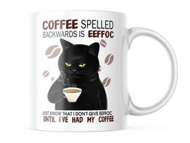 FUNNY COFFEE CAT MUG EEFFOC IS COFFEE SPELLED BACKWARDS 11 OZ CUTE CUP Unisex T-Shirt S