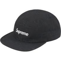 Supreme Jacquard Logos Denim Camp Cap Black One-Size