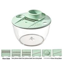Multifunctional Salad Spinner & Vegetable Chopper: Slicer, Shredder, Draining Basket for Home Use Green Chopper