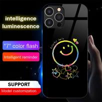 Sunny Smile Cartoon LED Glowing Tempered Glass Case for iPhone Samsung 【Style B】For Samsung Galaxy S24 Ultra