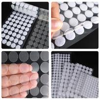 Round Polka Dot Velcro Cut-outs: Double-Sided Self-Adhesive Hook and Loop Fasteners for Children's Quiet Books 1cm White (Min 1000 pairs)