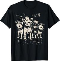 Vintage Punk Chihuahua Rock Chihuahua Mohawk Spiked Collar T-Shirt M