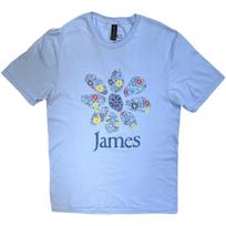 Officially licensed James Multiple Daisy Logo Mens Blue T Shirt James Band Tee L