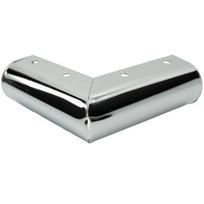 Corner furniture leg, silver chrome, height 4.5 cm