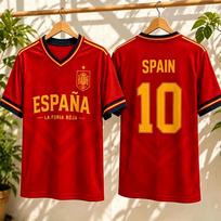 2026 Vyrai Moterys Ispanija La Furia Roja Nr.10 Futbolo Marškinėliai Greitai Džiūstantys Sportiniai Treniruočių Trumpomis Rankovėmis S