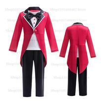 The Amazing Digital Circus Cosplay Costume Queen Costume 3Pcs Outfits Digital Pomni Role Play Costume Halloween 110cm raudona