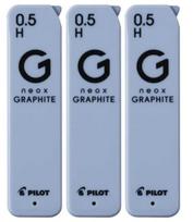 PILOT Neox Graphite Mechanical Pencil Lead Refills 40 leads per [Set] HRFG-05, pack, 0.5mm (H), 3-pack