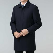 Winter mid-length removable mink velvet liner windbreaker men's business casual middle-aged dad warm civil servant coat 170