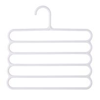 Daugiafunkcinės 5 sluoksnių plastikinės kelnių pakabos, neslystančios vietą taupančios spintos organizatorius kelnėms ir šalikams, drabužių spintos drabužių laikymo stovas balta