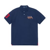 Polo Ralph Lauren Three Pony Logo Pattern Short Sleeve Polo Shirt Men tops Navy-Blue MNPOKNI1N821007-410 M