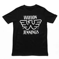 100% cotton TOPS UNISEX TEES MENS WOMENS Waylon Jennings Established Mens T Shirt Country Rock Music Classic Band Black 2XL juoda