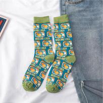 Lolita Mid-Calf Graffiti Kitten Socks - Trendy Japanese Illustration for Autumn/Winter One Size