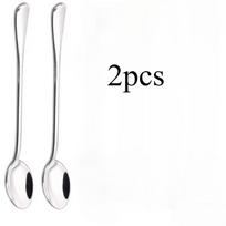 2/4/6pcs Stainless Steel Coffee Spoon Long Handle Ice Cream Dessert Tea Spoon  for Picnic Drinkware Tableware KitchenSupply 2pcs pilka