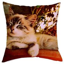 Cute little lazy cat living room sofa decorative cushion cover square pillowcase elegant and fashionable home design 45x45cm 16x16in 40x40cm
