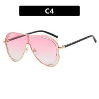 Oversized Retro Pilot Women Sunglasses Fashion Metal Quality Decoration Men Punk Shades UV400 Sun Glasses