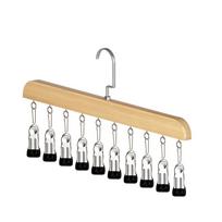 10 spaustukų Legging organizatorius spintai, medinis spintos Legging pakabos organizatorius, taupantis vietą, daugiafunkcis spaustukų pakabukas kelnėms, skaromms 1pc geltona