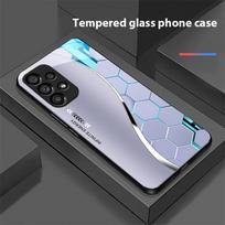 Sci Fi Silver White For Samsung Galaxy S 8 9 10 20 Plus 21 FE 22 23 24 Ultra S7 Edge Black Tempered Glass Phone Case Hard Shell for Galaxy S21 Ultra