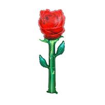 Hand-held Aluminum Film Rose Balloon Large Size Red Color Balloon Simulation Design Foil Balloon Wedding Proposal 10inch