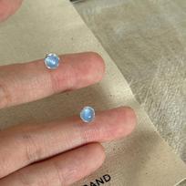 Fresh silver  round blue crystal earings stud Simple design new in light luxury exquisite earrings for women party mėlyna