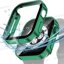 Electroplating Waterproof Case+Glass For Apple Watch 7 8 45mm 41mm 44mm 40mm Screen Protector Glass Bumper iWatch 4 5 6 SE 7 8 9 Series 7 8 9 45mm juoda