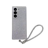 Prabangus Blizgus Deimantinis Kibirkščiuojantis Telefono dėklas, skirtas Samsung Galaxy Z Fold 7 6 5 4, Galvanizuotas Apyrankė Galaxy Z Fold5 smėlis