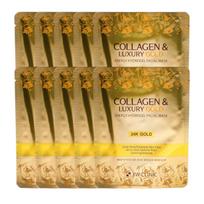3W Clinic Collagen Luxury Gold Energy Hydrogel Facial Mask - Premium Gold Infused Anti-Aging & Firming Mask, 30g x 5pcs (Pack of 2)