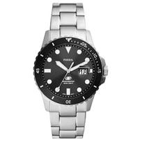 Fossil Blue Dive Series Watch Quartz Movement Stainless Steel Strap 42Mm Black Dial 100M Water Resistant Unisex watches FS6032 Black Dial