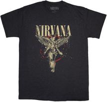„Nirvana in Utero“ grupės logotipo marškinėliai, pilki, M dydžio S juoda